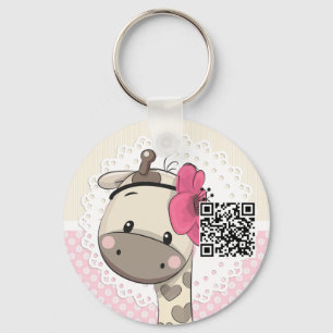 Custom Baby Pink Giraffe Schlüsselanhänger