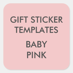 Custom BABY PINK SQUARE Große Geschenkaufkleber Quadratischer Aufkleber