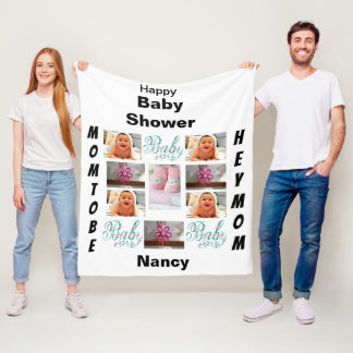 Custom Baby Shower 11 Foto Collage Fleecedecke