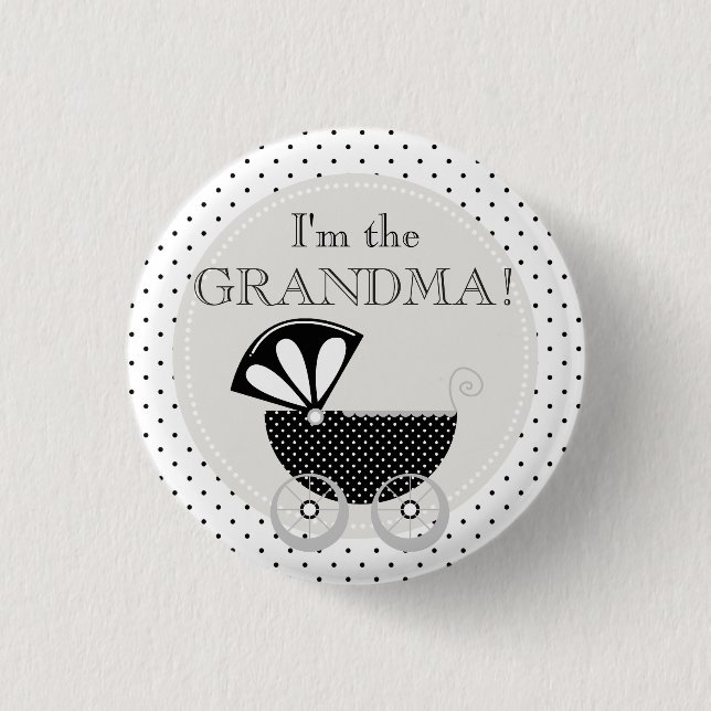 Custom Baby Shower Party Ich bin der Oma Button (Vorderseite)