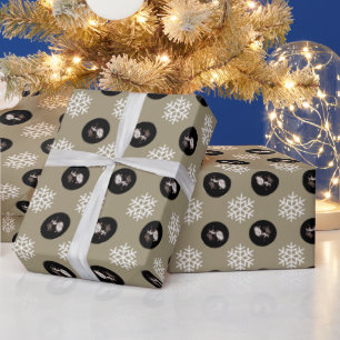 Custom Baby Sonogram Gold Snowflake Holiday Geschenkpapier