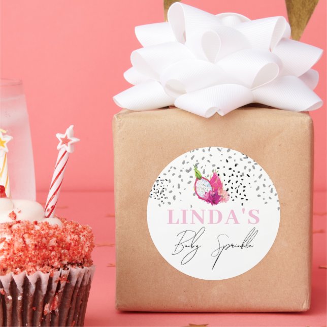 Custom Baby Sprinkle Dragon Fruit Pitaya Runder Aufkleber (Party)