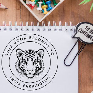 Custom Baby Tiger Dieses Buch gehört zum Namen des Gummistempel