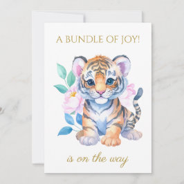 Custom Baby Tiger mit Blume Babydusche Einladung