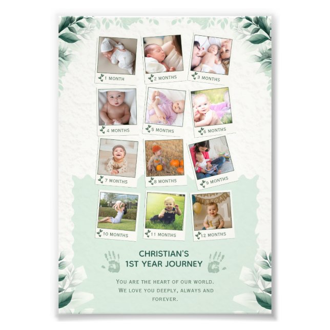 Custom Baby's 1. Jahr Reise Foto Collage (Vorne)