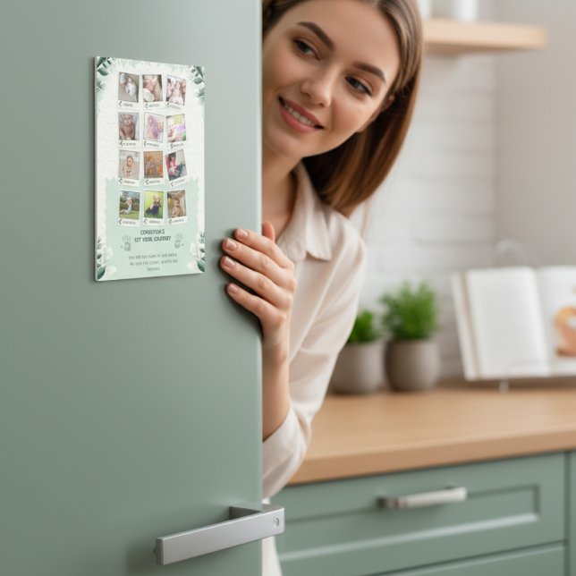 Custom Baby's 1. Jahr Reise Foto Collage Magnet (Von Creator hochgeladen)