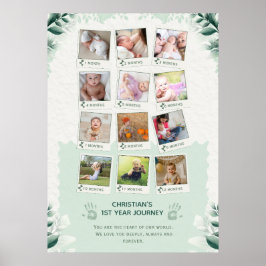 Custom Baby's 1. Jahr Reise Foto Collage Poster