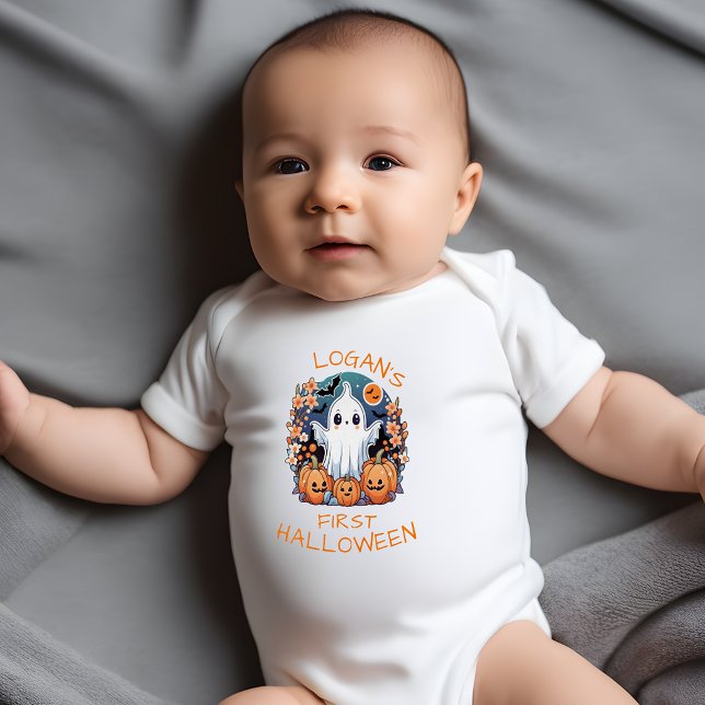 Custom Baby's erstes Halloween Niedlich Personalis Baby Strampler (👻 Ghostly Delight: Baby's First Halloween Personalized Bodysuit! 🎃)