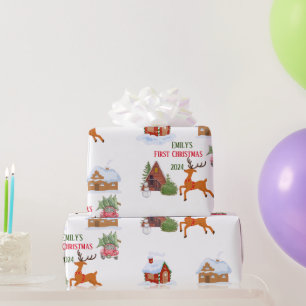 Custom Baby's First Christmas Pet Geschenkpapier
