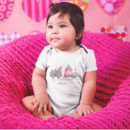 Custom Baby's First Christmas Tree Niedlich Birdie Baby Strampler