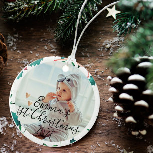 Custom Baby's First Christmas Weihnachten Keramik Ornament