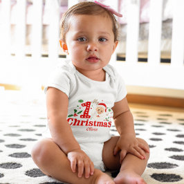 Custom Baby's First Christmas Weihnachtsmann Holly Baby Strampler