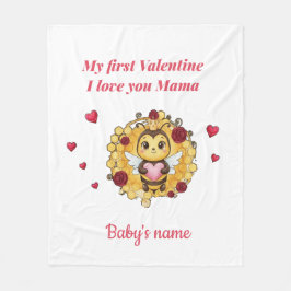 Custom baby's first valentine  fleecedecke