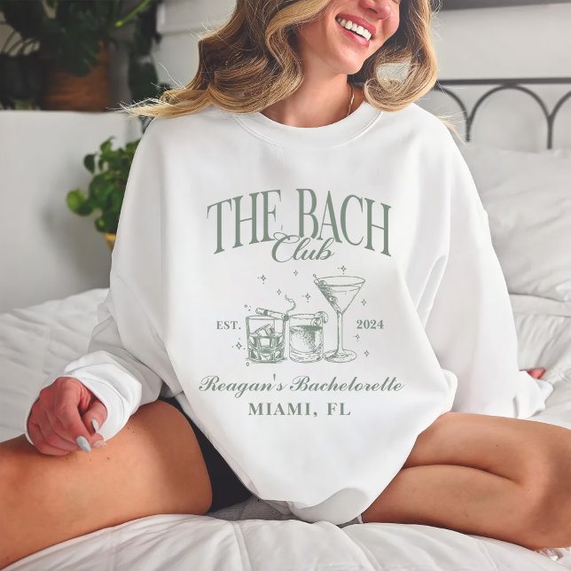 Custom Bach Club Bacheloretto Retro Cocktail Grün Sweatshirt (Von Creator hochgeladen)