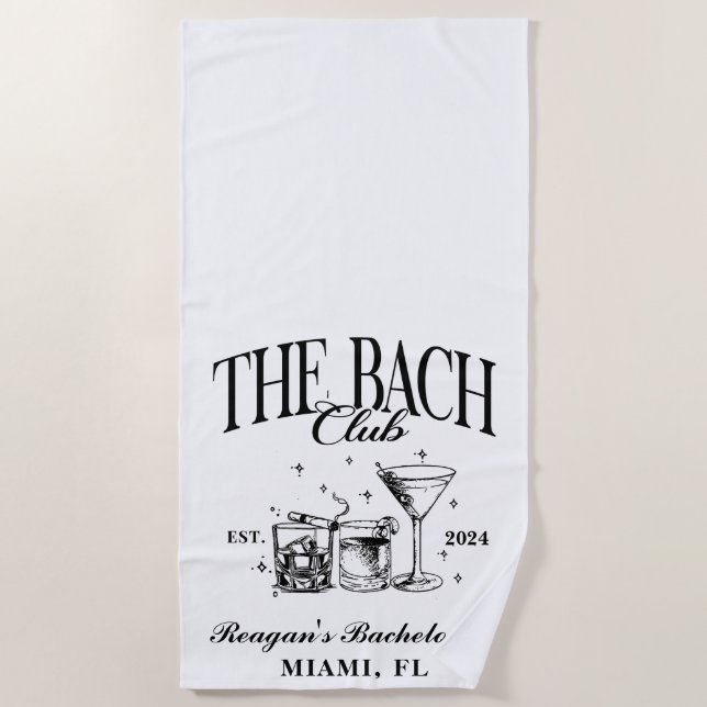 Custom Bach Club Bacheloretto Ristorante La Lanche Strandtuch (Vorderseite)