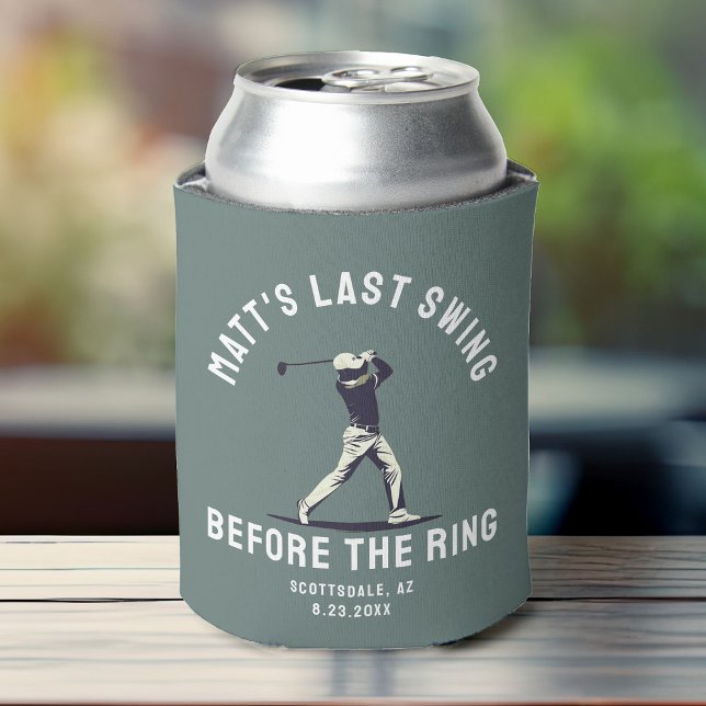 Custom Bachelor Party Bevorzugen Golf Trip Trauzeu Dosenkühler (Fun golf can cooler ideal for a bachelor party, showcasing a lively golf design to keep drinks chill)