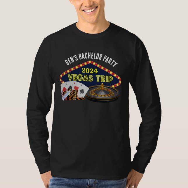 Custom Bachelor Party Las Vegas Trip Long Sleeve T-Shirt (Vorderseite)