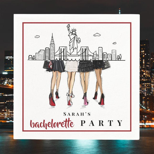 Custom Bachelorette New York City Skyline Fashion Serviette (Von Creator hochgeladen)