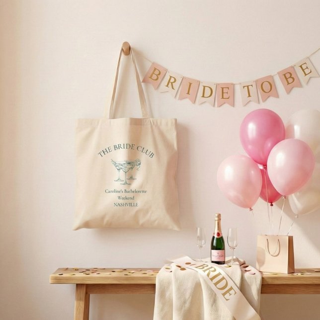 Custom Bachelorette Party Cocktail Social Club Tragetasche (Von Creator hochgeladen)