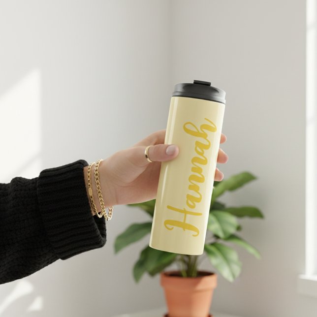 Custom Bachelorette Party Tumbler for Bridesmaids Thermosbecher (Bachelorette Weekend Custom Matching Yellow Tumblers for the Bride Tribe)