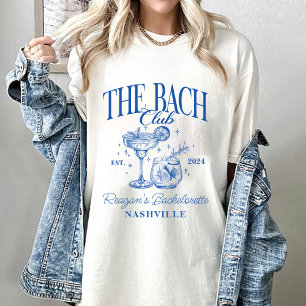 Custom Bacheloretto Retro Cocktail Blau T-Shirt