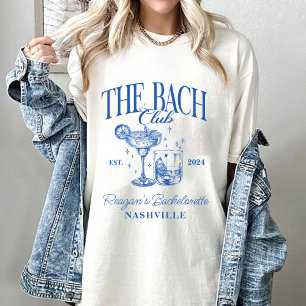 Custom Bacheloretto Retro Cocktail Blau T-Shirt