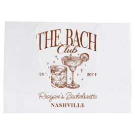 Custom Bacheloretto Retro Cocktail Brown Große Geschenktüte