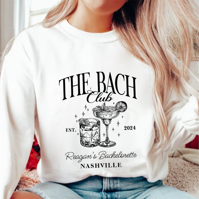 Custom Bacheloretto Retro Cocktail Schwarz Sweatshirt (Von Creator hochgeladen)