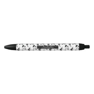 Custom Back to School Dorm Schwarz-weiß Floral Kugelschreiber