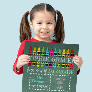 "Custom Back to School Sign", erster Schultag Fotodruck