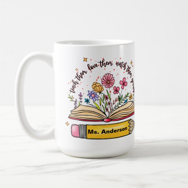 Custom Back to School Teacher Book Kaffeetasse (Links)