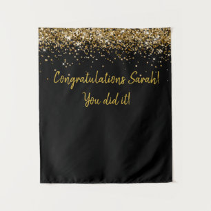Custom Backdrop Graduation Party Photo Booth Gold Wandteppich
