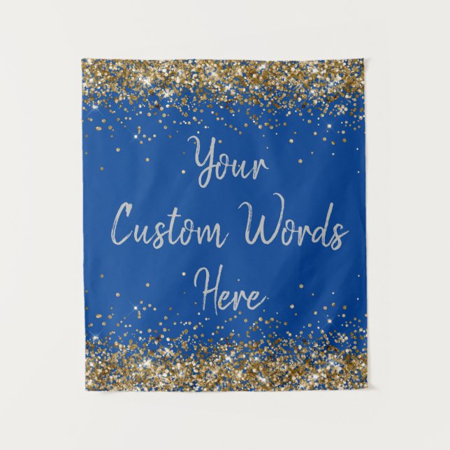Custom Background Birthday Party Foto Stand Blue Wandteppich (Vorderseite)