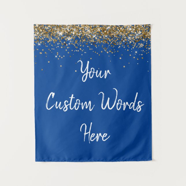 Custom Background Birthday Party Foto Stand Blue Wandteppich (Vorderseite)