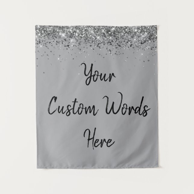 Custom Background Birthday Party Foto Stand grau Wandteppich (Vorderseite)