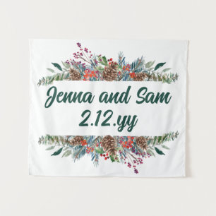 Custom Background Classic Winter Wedding Foto Stan Wandteppich