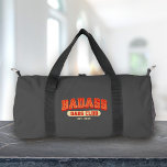 Custom Badass Vater Club Retro Cooler Trendy Fun Duffle Bag<br><div class="desc">Nehmen Sie an diesem coolen Duffle-Vater-Sack teil! Trendy Retro Design für ein lustiges Vatertag Geschenk. Herzlichen Glückwunsch zu phantastischen Vätern!</div>