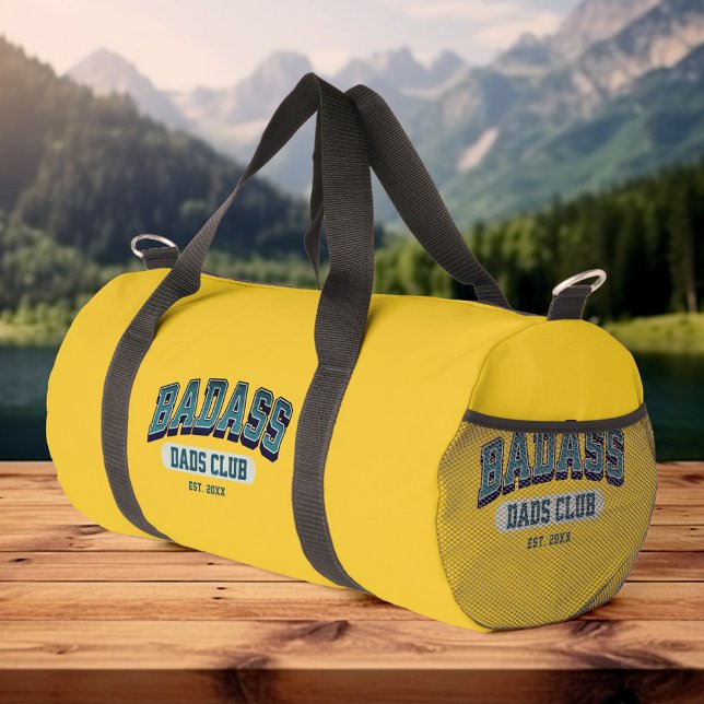 Custom Badass Vater Club Retro Cooler Trendy Fun Duffle Bag (Stylish sports bag for the badass dad!)
