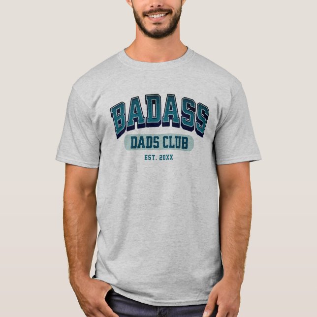 Custom Badass Vater Club Retro Cooler Trendy Fun T-Shirt (Vorderseite)