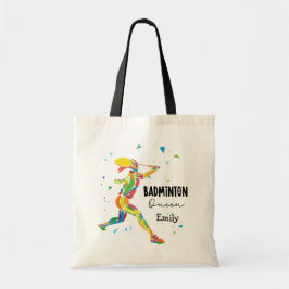 Custom Badminton Queen Colorful Abstract Player Tragetasche