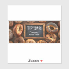 Custom Bagel Cafe Business Tip Jar Aufkleber