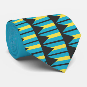 Custom BAHAMAS FLAG Monogram Neck Tie Krawatte