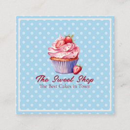 Custom Bakery Business Card | Blue Cupcake Theme Terminkarte