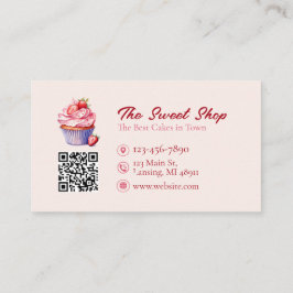 Custom Bakery Business Card with QR Code  Visitenkarte