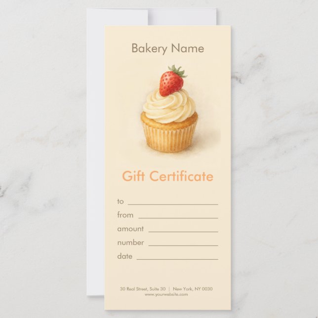Custom Bakery Gift Certificate  (Vorderseite)