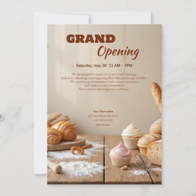 Custom Bakery Grand Opening Einladung (Vorderseite)