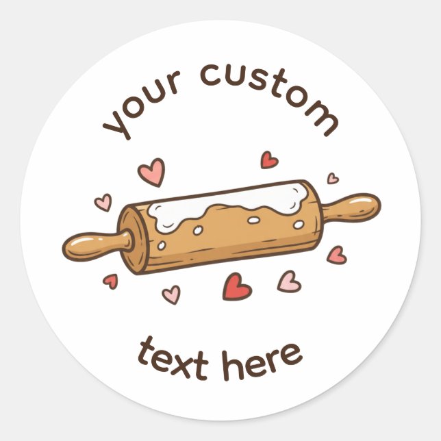 Custom Bakery Label Sticker | Rolling Pin Bake (Vorderseite)
