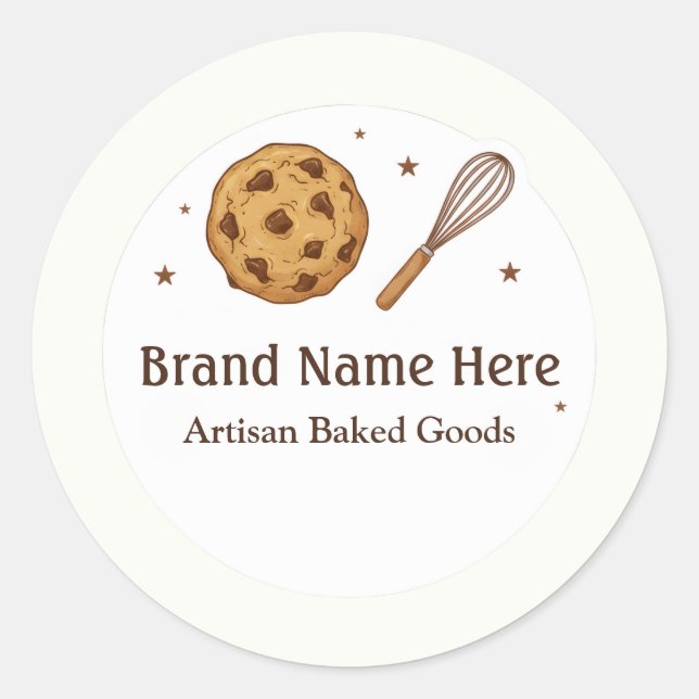 Custom Bakery logo Sticker - Cookie & Whisk deisgn (Vorderseite)
