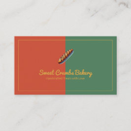 Custom Bakery Terracotta, Green, Mustard Yellow Visitenkarte