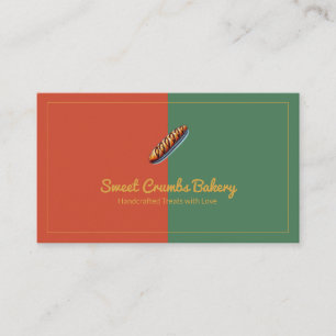 Custom Bakery Terracotta, Green, Mustard Yellow Visitenkarte